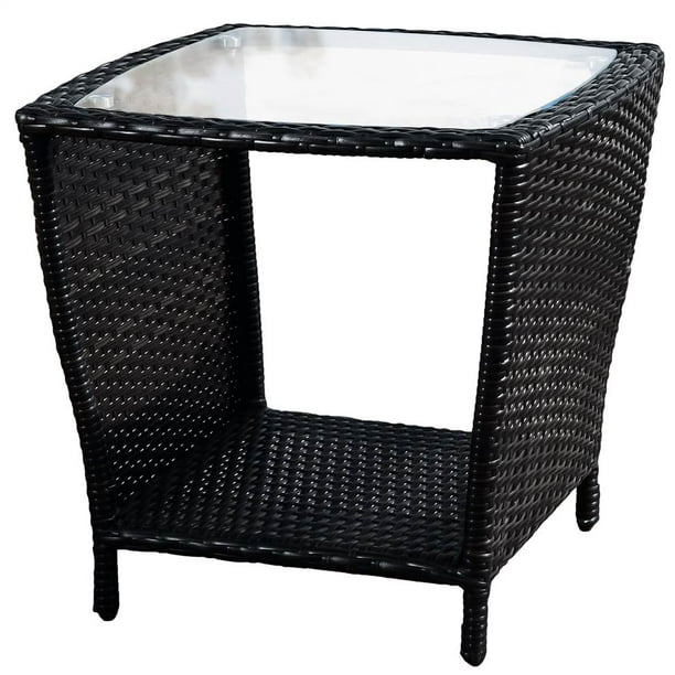 Jackson Outdoor Black Wicker Side Table, Jackson Outdoor Furniture