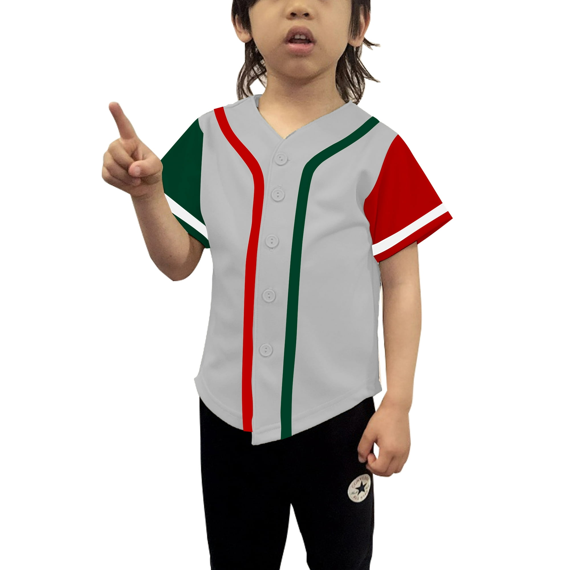 Lappel Kids Mexico Baseball Button Down Jersey League & College Sports Team  Uniforms Size 12Month to 10 Years Short Sleeve Athletic Sports Tee Shirts  Made in USA 