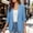 Blue women's blazer jacket a1, variant on Women's Fall Winter Collared 3/4 Sleeve Blazer Button Down Open Front Solid Elegant Casual Jacket Office Work Trendy Coat, Blue 2XL