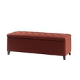 thumbnail image 2 of Polyester Rust Red Accent Bench - Button Tufted Detailing - Living Room Setup - Hold Home Items, 2 of 2