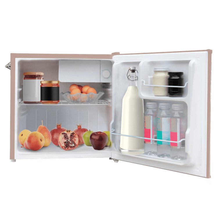 Hamilton Beach 1.6 Cu. Ft. Retro Refrigerator With Built-In Side Bottle  Opener, 2 Liter Door Basket, Coral, HBF1600 