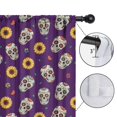 thumbnail image 4 of Blackout Kids Curtains,Purple Skull Sunflower Pattern Childrens Insulated Curtains Set Of 2,Bedroom Essentials,Toddler Room Decor 42x84in(106x213cm), 4 of 5