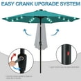 thumbnail image 6 of ABCCANOPY 7.5ft Patio Solar Umbrella LED Outdoor Umbrella with Tilt and Crank, Turquoise, 6 of 9