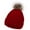 Detachable Pom_Red, variant on Women Beanies for Winter Women Knit Beanie Ski Hat Faux Fur Pom pom Beanie Hat , Khaki Beanie