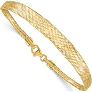 10K Yellow Gold Stretch Mesh Graduated Bracelet (Width 6.92) (Length 7) - Jbsp