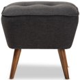 thumbnail image 3 of Baxton Studio Petronelle Ottoman in Dark Grey and Walnut Brown, 3 of 7