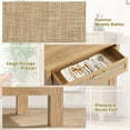 thumbnail image 5 of Magic Union Buffet Sideboard Storage Cabinet with Large Drawer,Rattan Accent Wood Cabinet TV Stand with 2 Doors and Adjustable Shelf for Bathroom,Kitchen,Living Room,Bedroom,Entryway Burlywood (1), 5 of 8