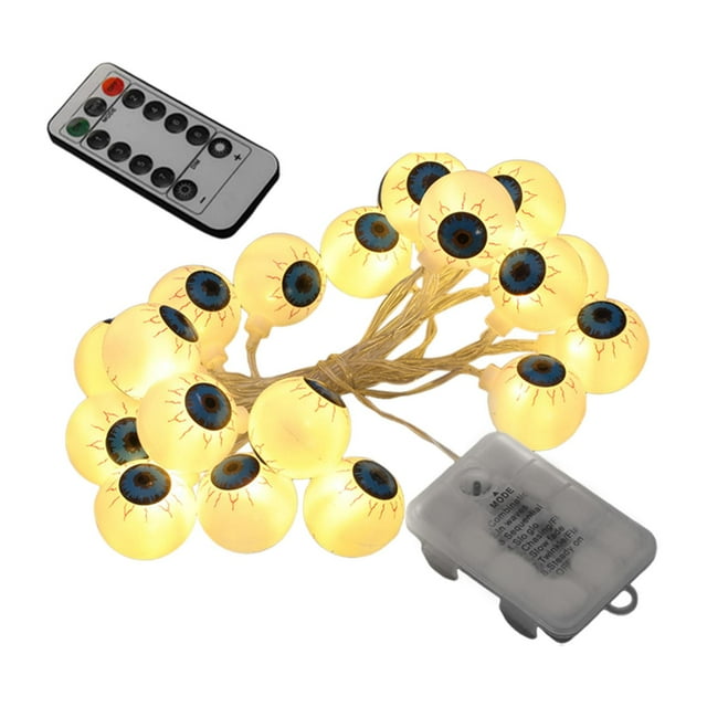 Luces de Halloween, luces nocturnas, accesorios, iluminación decorativa impermeable, 20 luces LED para suministros de fiesta, dormitorio, jardín, pati cálido