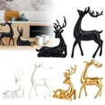 thumbnail image 5 of CoreLiving Matte Gold Resin Deer Statues, 2-Piece Reindeer Christmas Decorations for Home, Venados de Navidad, Elegant Elk Figurines for Desk, Bookshelf, Office, Living Room, Bedroom, 5 of 5