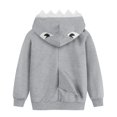 thumbnail image 3 of CM-Kid Boys Hoodies Shark Cotton Long Sleeve Casual Clothes Zip-Up Sweatshirt for Boys Gray 6T, 3 of 7