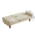 thumbnail image 5 of 73" Accent Convertible Sleeper Sofa Bed, Modern Linen Upholstered Loveseat Sofa Couch with Adjustable Backrest and 5 Legs, 2-Seater Lounge Couches for Living Room, Bedroom, Office, Beige, 5 of 9