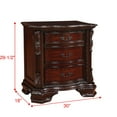 thumbnail image 5 of Traditional Nightstand with Three Storage Drawers, Solid Wood Retro Brown Cherry End Table,Vintage Bedside Table for Bedroom Furniture, 5 of 6