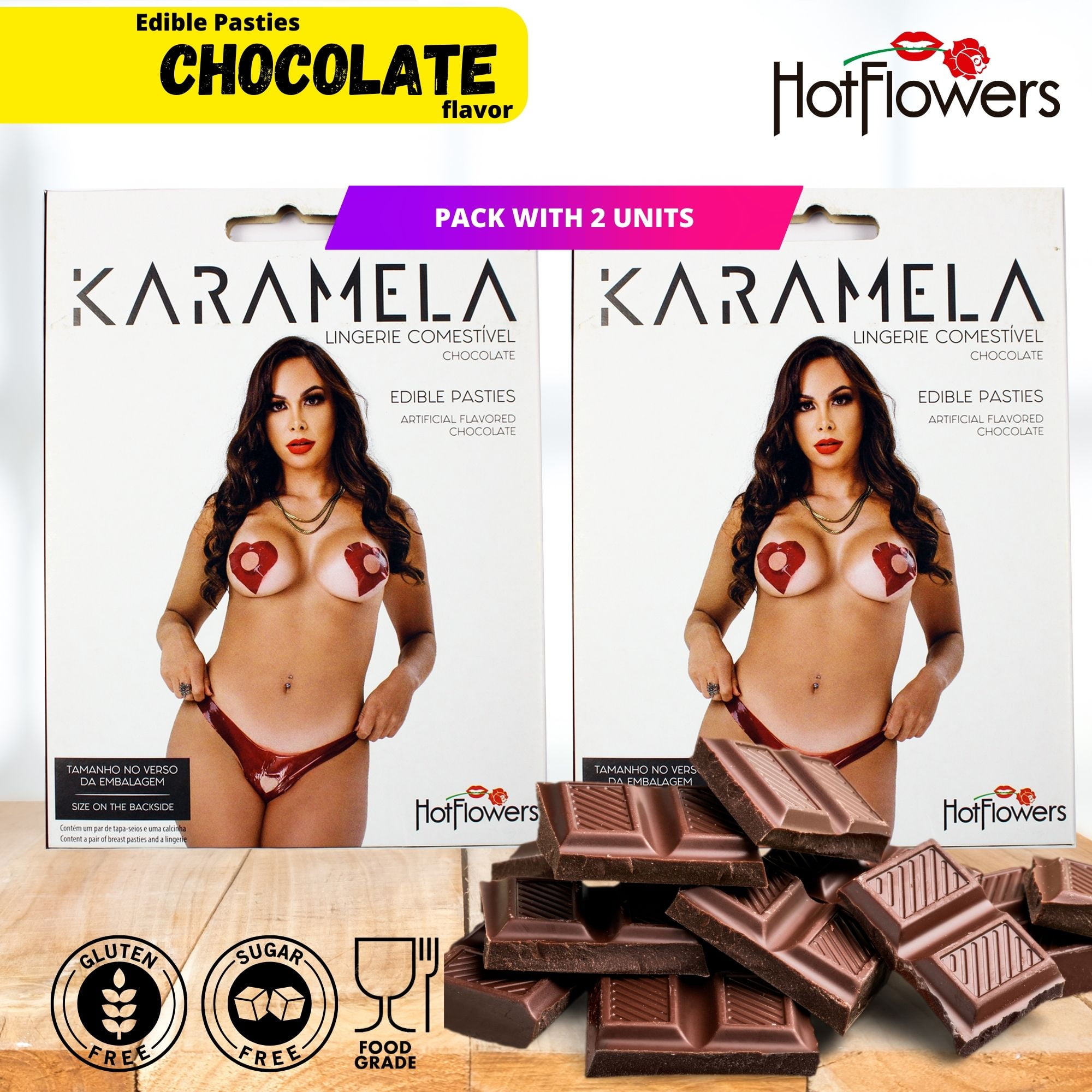 Hot Flowers Set Edible Pasties Karamela for Women – Sexy Candy Lingerie Underwear Nipple Covers