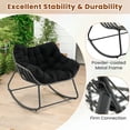 thumbnail image 4 of YYAo Outdoor Patio Rocking Chairs,Outdoor Rocking Chair Oversized Patio PE Wicker Egg Chair with Cushion-Black, 4 of 10