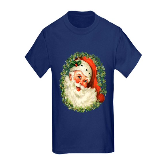 CafePress - Vintage Santa T Shirt - Kids Dark T-Shirt