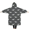 thumbnail image 2 of Oversized Wearable Blanket Hoodie,Dachshund Sherpa Blanket Hoodie with Super Pockets,Super Warm Fuzzy Pullover for Women & Men, 2 of 6