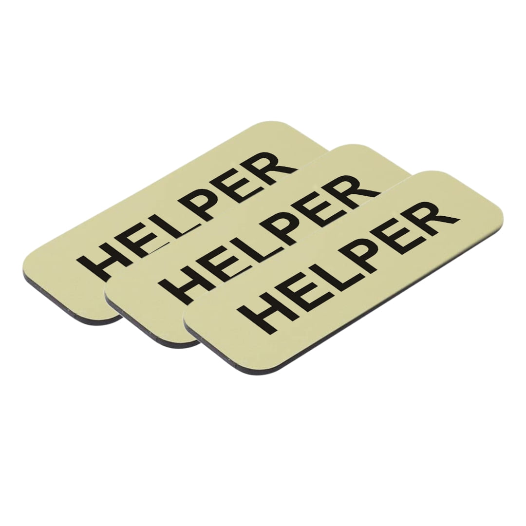 All Quality Badges Helper x 3" Name Tag, White Pack) - Walmart.com