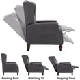 thumbnail image 6 of LVUYOYO Fabric Wingback Recliner Push Back Chair with Heat and Massage, Gray, 6 of 9