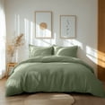 thumbnail image 3 of Sage Green Washed Linen Duvet Cover Set - Single, Twin, Twin XL, Full/Double,, 3 of 5