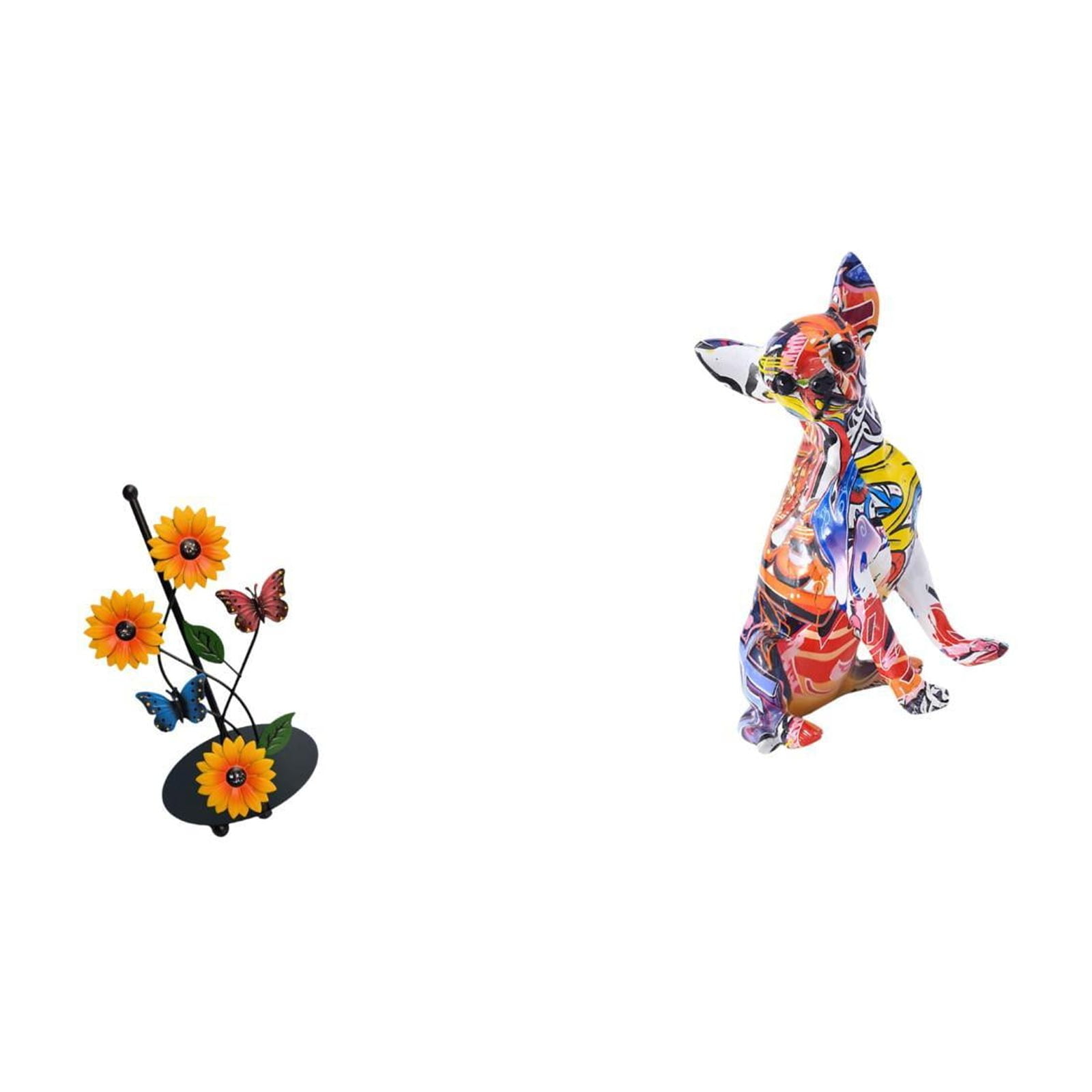 Fiocias Toilet Paper Holder Decorative Figure Paper Towel Holder Dog Statue Collectible Crafted Graffiti Decor Resin Iron Material Suitable for Kitchen Counte