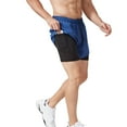 thumbnail image 2 of Men's Running Shorts, 2-in-1 Stealth Short, Summer Quick-Drying Breathable Double-Layer Anti-Slip Three-Quarter Training Fitness Running Gym Yoga Outdoor Sports Shortsshorts, 2 of 7