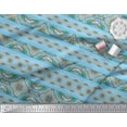 thumbnail image 3 of Soimoi Bleu Modal Satin Tissu Rayé, Insecte & Floral Kaléidoscope Tissu Imprimé par Yard 42 Pouces de Large, 3 of 3