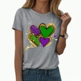 thumbnail image 6 of HCNTES Mardi Gras Shirts for Women Fat Tuesday Tshirt Carnival Party New Orleans Parade Graphic Short Sleeve Outfit Tee Tops(Size:M), 6 of 9