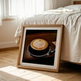 thumbnail image 6 of Coffee Latte - Photography Coffee Café Kitchen Decor Breakfast Restaurant Decor Moody Bar Oak Framed Wall Art Print 12 x 12 inches, 6 of 8