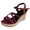 Wine, variant on Women's Wedge Platform Sandals Classic Strappy Open Toe Wedges Heels Elegant Tassel Ankle Strap Espadrilles Dress Shoes Black Size 6