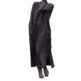 thumbnail image 2 of Joernso Women Fall Spring Dress with Pockets Loose Long Sleeves Slit Hem Pure Color Plus Size Knitted Lace Trim Daily Wear Maxi Dress, 2 of 8