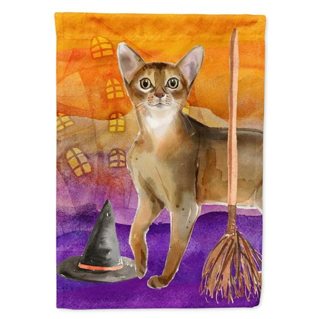 Carolines Treasures CK3177GF Abyssinian Halloween Garden Size Flag