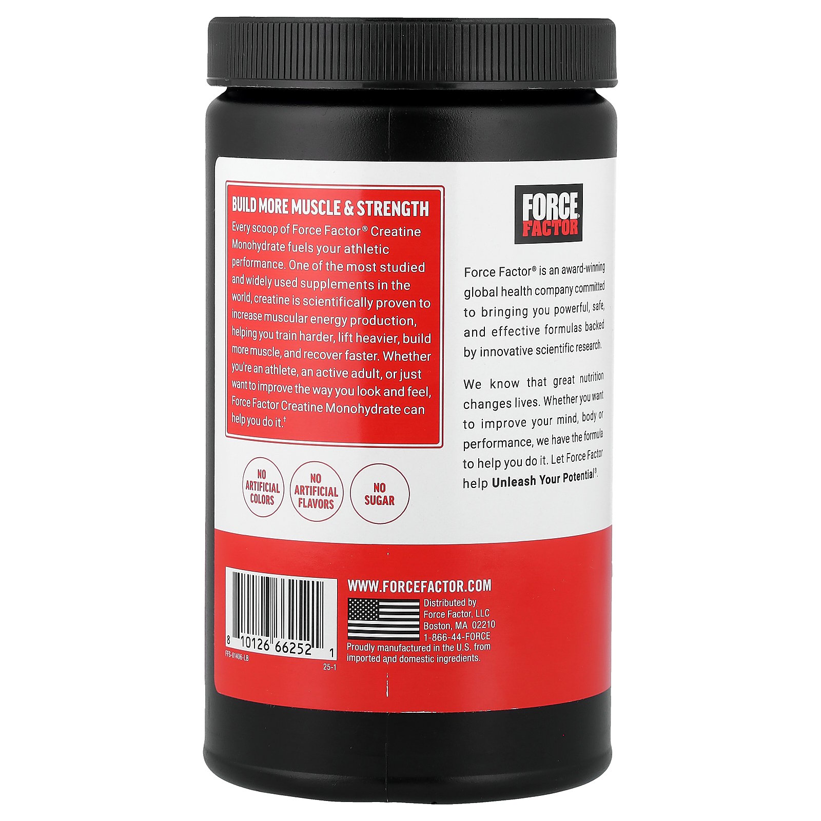 Force Factor Creatine Monohydrate Powder, Unflavored, 17.6 oz (500 g)