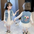 thumbnail image 7 of KAWELL Denim Vest for Little Girls Button-Down Sleeveless Outerwear Lapel Retro Ripped, 7 of 7