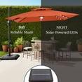 thumbnail image 6 of Best Choice Products 12x12ft 2-Tier Square Outdoor Solar LED Cantilever Umbrella w/ 360-Rotating Base   Rust, 6 of 8