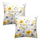 thumbnail image 2 of Juego de 2 fundas de cojín con diseño de flores silvestres, 55 x 55 cm, color gris y amarillo, 2 of 8