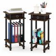 thumbnail image 4 of Furinno Turn-N-Tube Set of 2 Side Table, Rustic Brown 3-Tier Narrow End Table, Night Stand, Bedside Table for Living Room, Bedroom, Home Office, Brown Walnut/Black/Dark Brown, 4 of 5