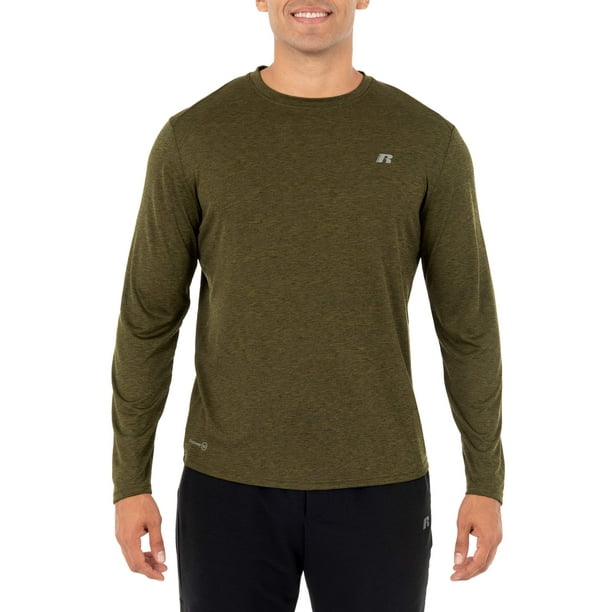 Russell Russell Mens and Big Men's Active Performance Crew Neck Long Sleeve Shirt, up to Size