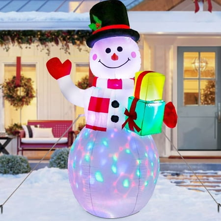 Belita 5ft Christmas Inflatables Blow Up Yard Decorations, Upgraded Snowman Inflatable with Rotating LED Lights for Christmas Decorations Indoor Outdoor Yard Garden Decorations