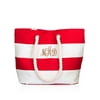 Personalized Large Red Canvas Beach Tote Bag