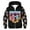 Black, variant on Girls Cartoon Print Zip Up Hooded Jacket Long Sleeve Outerwear Animated Number Pullover Coat Kids Clothes