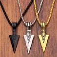 thumbnail image 6 of UDIYO Arrowhead Pendant Men Necklace Vintage Alloy Chain Spearpoint Necklace Fashion Accessories, 6 of 7