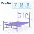 thumbnail image 2 of Twin Size Bed Frame, Heart Shaped Metal Bed Frame with Headboard and Footboard, Platform Bed Frame with Sturdy Slat Support, Underbed Storage Space, No Box Spring Needed, Purple, 2 of 6