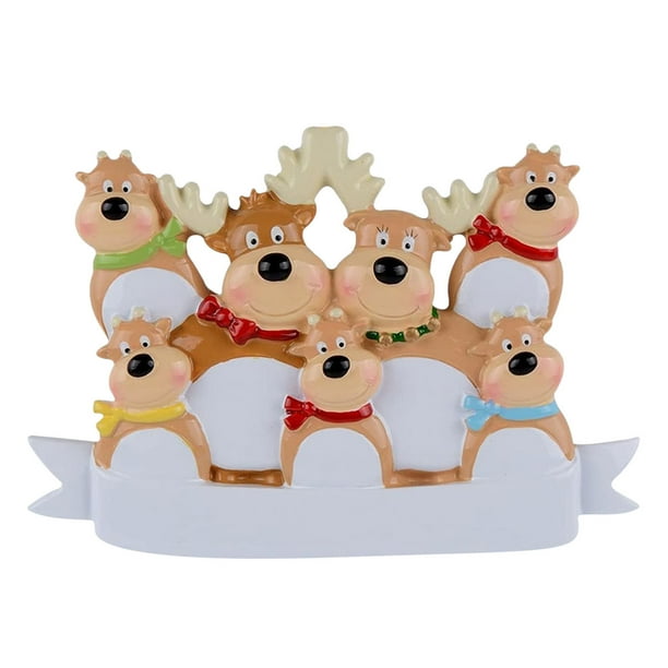 Teissuly Personalized Deer Family Christmas Tree Ornament 2023 - Cute Santa Deer Winter Gift Year Durable Family Xmas Decorating Set Creative Gift Teissuly WER202310234099