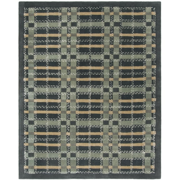 SAFAVIEH Martha Stewart Thalia Colorweave Plaid Area Rug, Wrought Iron Navy, 4' x 6'