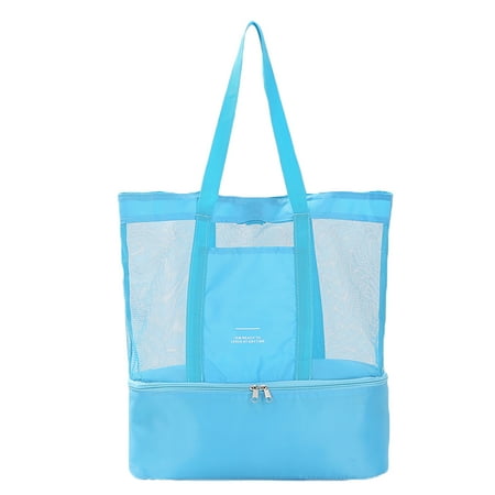 

2 in 1 Cooler Picnic Bag Beach Bag Oversized Lightweight Mesh Beach Tote Bag Summer Storage Travel For Outdoor Beach New