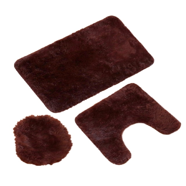 Tapete De Baño 3 Pzas Absorbente Antideslizante Tipo Shag