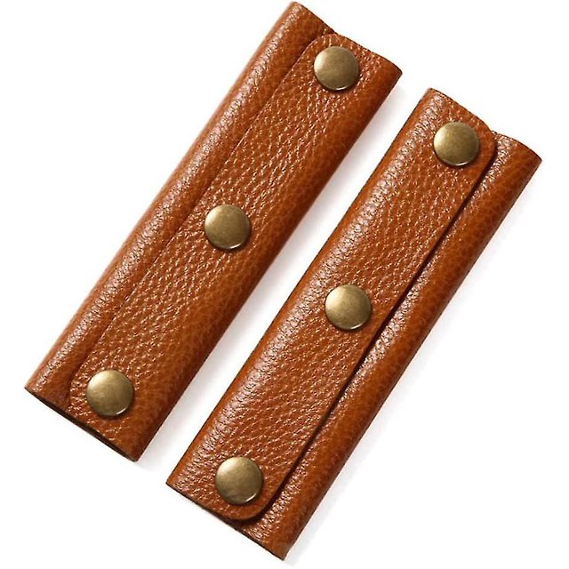 2 piezas de envolturas de cuero para asas de equipaje Protectores de agarre para asas de bolso
