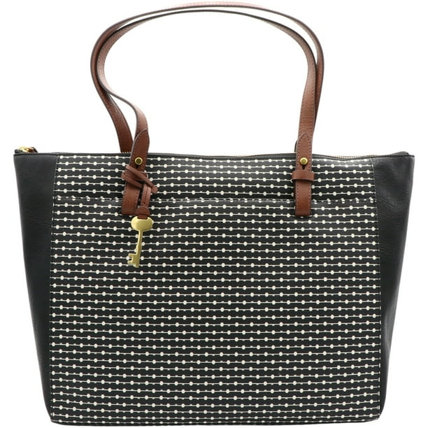 Fossil Rachel Tote Black Key Stripe - Walmart.com - Walmart.com