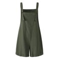 thumbnail image 3 of Women Loose Overalls, Solid Color Square Collar Sleeveless One-piece, 3 of 8