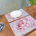 BESTKITTY Place Mats Set of 4, Painting Pink Peony Placemat NonSlip
